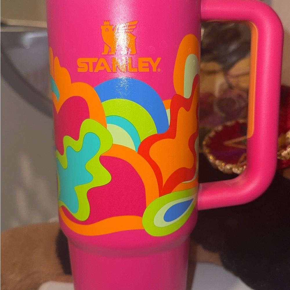 Stanley Vibrant Pink Mug with Multicolor Pattern